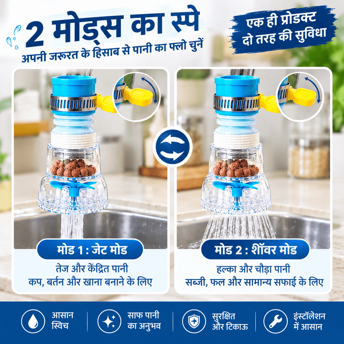 Water Saving Movable Sink Faucet Expanable (Pack of 2) - Legha